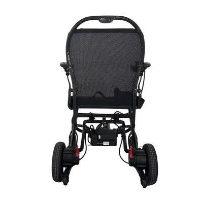Chaise roulante électrique pliable avec distance de conduite de 10 km et taille du siège W460mm*D390mm