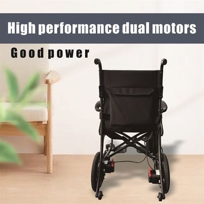 Chaise roulante électrique avec moteur DC24V150W*2 et taille pliable 730mm*310mm*710mm