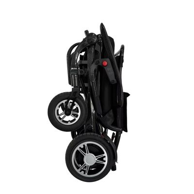 Chaise roulante électrique avec cadre en fibre de carbone T700 et freinage électromagnétique
