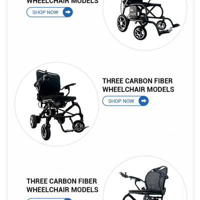 Chaise roulante électrique en fibre de carbone T700 de 17 kg pour handicapés