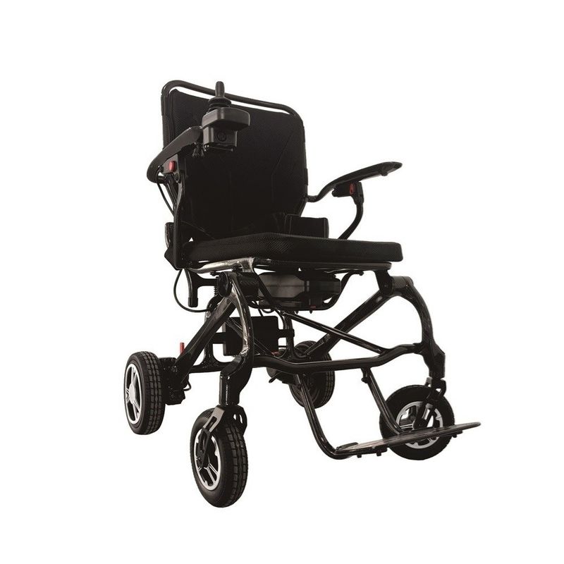 Chaise roulante pliable électrique directe avec chaise roulante en fibre de carbone Taille du siège W500*D420mm