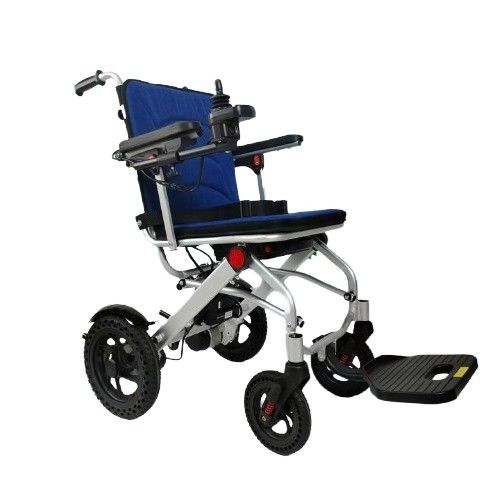 Chaise roulante pliable en aluminium pour le transport avec vitesse de 6 km/h et moteur sans balai DC24V150W*2